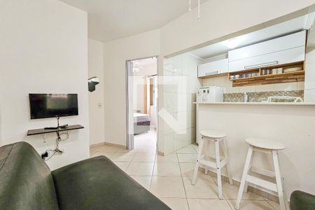 sala de apartamento para alugar com 1 quarto, 35m² em Enseada, Guarujá