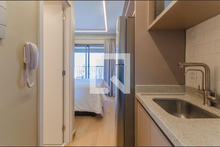 Cozinha de kitnet/studio para alugar com 1 quarto, 22m² em Vila Mariana, São Paulo