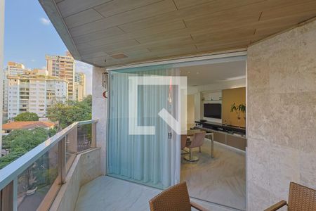 Varanda da Sala de apartamento à venda com 4 quartos, 190m² em Lourdes, Belo Horizonte