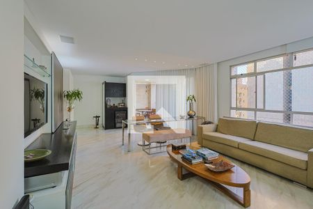 Sala de apartamento à venda com 4 quartos, 190m² em Lourdes, Belo Horizonte