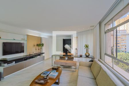 Sala de apartamento à venda com 4 quartos, 190m² em Lourdes, Belo Horizonte