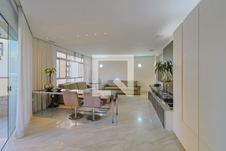 Sala de apartamento à venda com 4 quartos, 190m² em Lourdes, Belo Horizonte