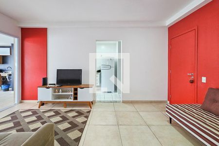 Sala de casa de condomínio para alugar com 3 quartos, 106m² em Enseada, Guarujá