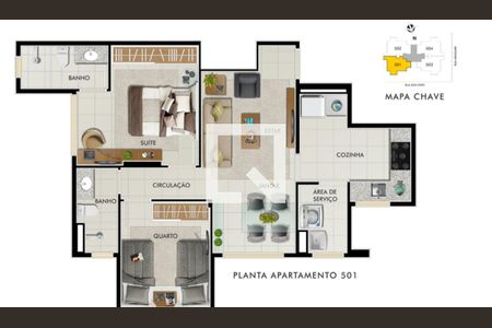 Apartamento à venda com 1 quarto, 39m² em Barro Preto, Belo Horizonte