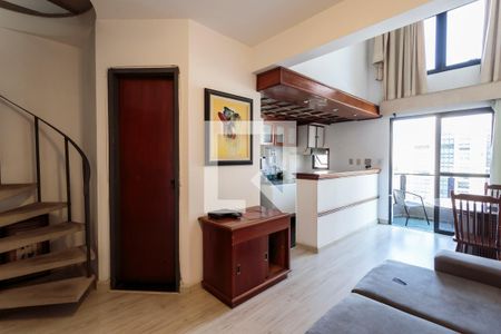 Sala de apartamento à venda com 1 quarto, 50m² em Moema, São Paulo