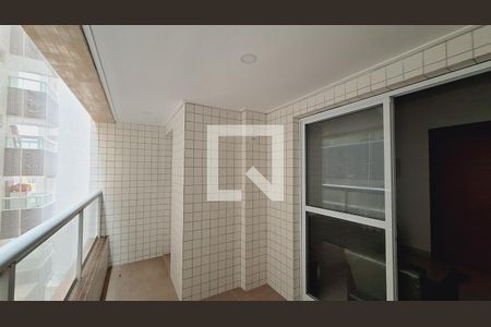 Varanda da sala de apartamento para alugar com 1 quarto, 50m² em Vila Caiçara, Praia Grande