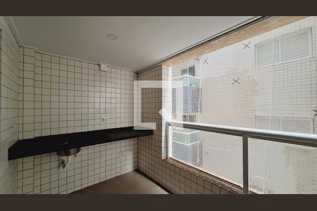 Varanda da sala de apartamento para alugar com 1 quarto, 50m² em Vila Caiçara, Praia Grande