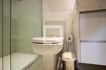 Banheiro da Suíte de apartamento à venda com 1 quarto, 64m² em Pinheiros, São Paulo