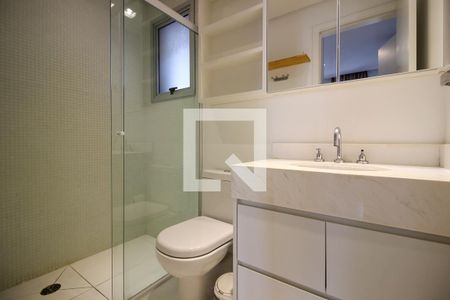 Banheiro da Suíte de apartamento à venda com 1 quarto, 64m² em Pinheiros, São Paulo