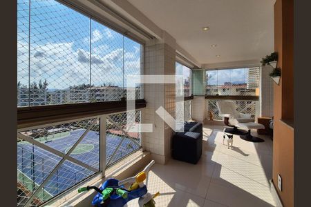 Varanda da sala  de apartamento à venda com 3 quartos, 140m² em Barra da Tijuca, Rio de Janeiro