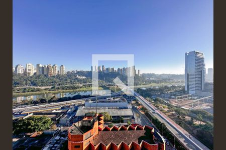 Vista Sala de apartamento para alugar com 1 quarto, 27m² em Jardim Caravelas, São Paulo