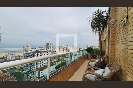 Varanda da sala de apartamento para alugar com 4 quartos, 244m² em Guilhermina, Praia Grande