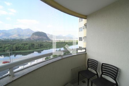 Varanda da sala - Tela de apartamento à venda com 1 quarto, 42m² em Jacarepaguá, Rio de Janeiro