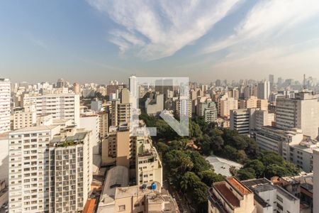 Varanda - Vista de kitnet/studio para alugar com 1 quarto, 27m² em Vila Buarque, São Paulo