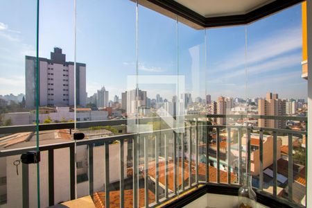 Varanda da Sala/Cozinha/Área de serviço de apartamento à venda com 1 quarto, 42m² em Vila Valparaíso, Santo André