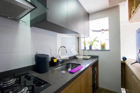 Sala/Cozinha/Área de serviço de apartamento à venda com 1 quarto, 42m² em Vila Valparaíso, Santo André