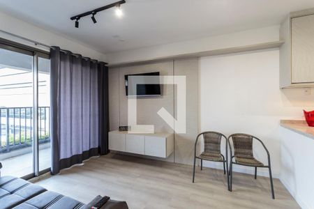 Sala/Cozinha de apartamento para alugar com 1 quarto, 51m² em Indianópolis, São Paulo