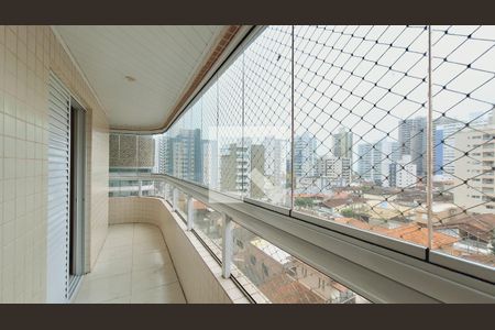 Varanda da sala de apartamento para alugar com 3 quartos, 137m² em Guilhermina, Praia Grande