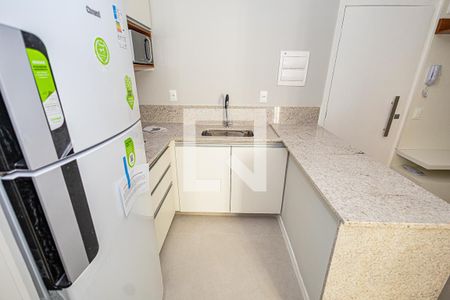 Sala e cozinha americana de apartamento para alugar com 1 quarto, 30m² em Paquetá, Belo Horizonte