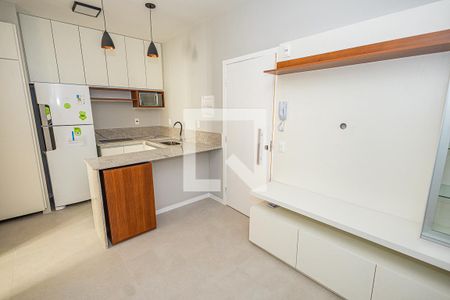 Sala e cozinha americana de apartamento para alugar com 1 quarto, 30m² em Paquetá, Belo Horizonte