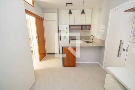 Sala e cozinha americana de apartamento para alugar com 1 quarto, 30m² em Paquetá, Belo Horizonte