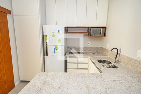 Sala e cozinha americana de apartamento para alugar com 1 quarto, 30m² em Paquetá, Belo Horizonte