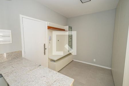 Sala e cozinha americana de apartamento para alugar com 1 quarto, 30m² em Paquetá, Belo Horizonte