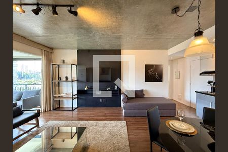 Sala de apartamento para alugar com 1 quarto, 69m² em Cidade Monções, São Paulo