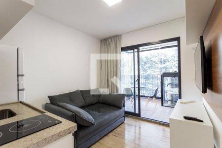 Sala/Cozinha de kitnet/studio à venda com 1 quarto, 34m² em Indianópolis, São Paulo