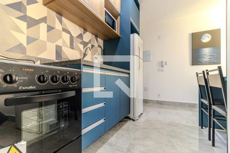 Cozinha de apartamento para alugar com 1 quarto, 29m² em Vila Buarque, São Paulo