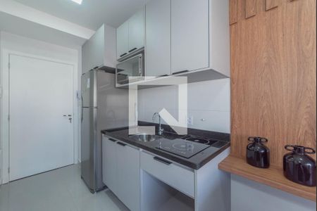 Cozinha de apartamento à venda com 1 quarto, 25m² em Jardim das Acacias, São Paulo