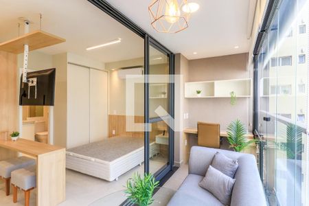 Varanda de kitnet/studio para alugar com 1 quarto, 30m² em Campo Belo, São Paulo