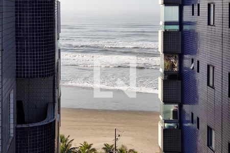 Vista da Sacada Sala de apartamento para alugar com 1 quarto, 45m² em Maracanã, Praia Grande