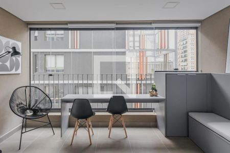 Varanda Quarto de kitnet/studio à venda com 1 quarto, 32m² em Cerqueira César, São Paulo