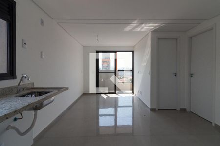 Sala - Cozinha de apartamento à venda com 1 quarto, 38m² em Jardim Trussardi, São Paulo