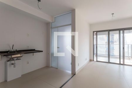 Sala/Cozinha de kitnet/studio à venda com 1 quarto, 51m² em Indianópolis, São Paulo