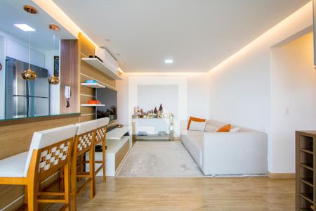 Sala de apartamento à venda com 2 quartos, 79m² em Vila Scarpelli, Santo André