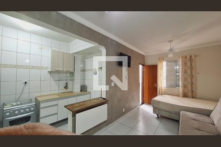 Sala / Quarto de kitnet/studio para alugar com 1 quarto, 30m² em Guilhermina, Praia Grande