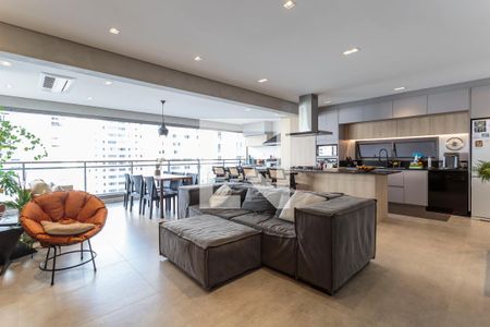 Sala/Cozinha de apartamento à venda com 2 quartos, 164m² em Indianópolis, São Paulo