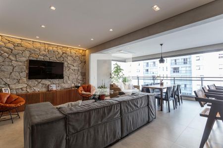 Sala/Cozinha de apartamento à venda com 2 quartos, 164m² em Indianópolis, São Paulo