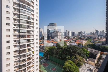 Sala/Cozinha - Vista Varanda de kitnet/studio à venda com 1 quarto, 27m² em Pinheiros, São Paulo