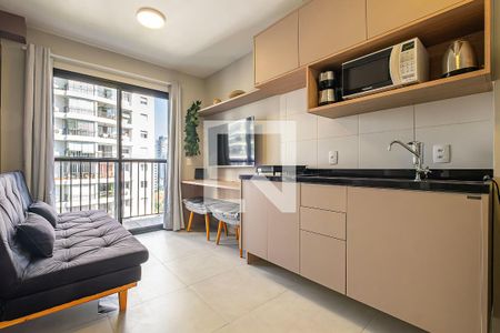 Sala/Cozinha de kitnet/studio à venda com 1 quarto, 27m² em Pinheiros, São Paulo