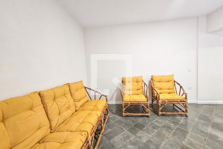 Sala de apartamento para alugar com 1 quarto, 50m² em Jardim Tres Marias, Guarujá