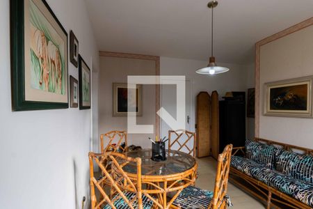 Sala de apartamento para alugar com 1 quarto, 60m² em Jardim Três Marias, Guarujá