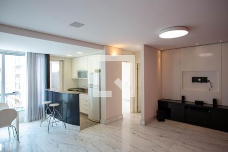 Sala/Cozinha de apartamento para alugar com 1 quarto, 60m² em Santo Agostinho, Belo Horizonte