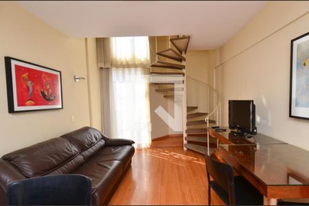 Sala  de apartamento para alugar com 1 quarto, 41m² em Funcionários, Belo Horizonte