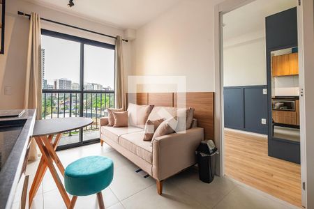 Sala/Cozinha de kitnet/studio para alugar com 1 quarto, 26m² em Pinheiros, São Paulo