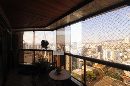 Varanda Sala de apartamento à venda com 4 quartos, 160m² em Funcionários, Belo Horizonte