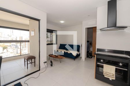 Sala/Cozinha de apartamento à venda com 1 quarto, 43m² em Bela Vista, São Paulo