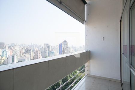 Varanda da Sala de apartamento à venda com 1 quarto, 44m² em Bela Vista, São Paulo